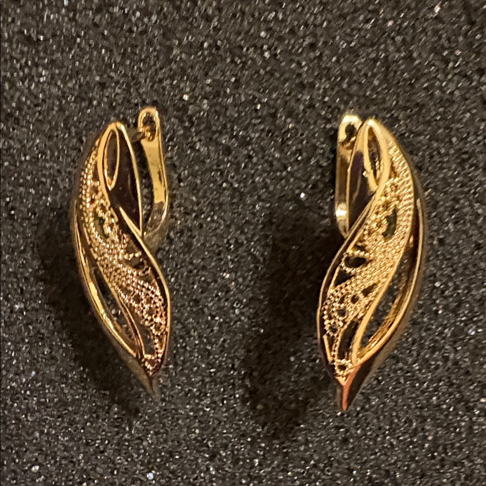 Elegant Gold Tone Earrings